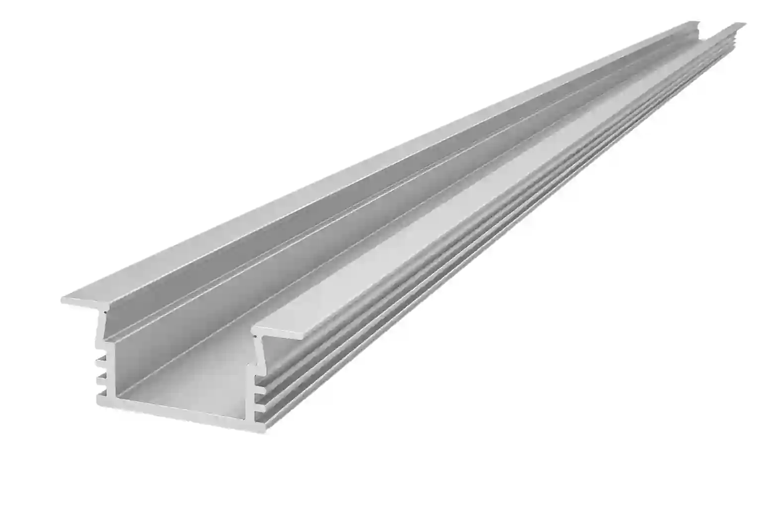 Vestavný hliníkový LED profil PDSBox-I stříbrný 22x11,7mm kanál 11,3mm pohled ze strany bez difuzoru